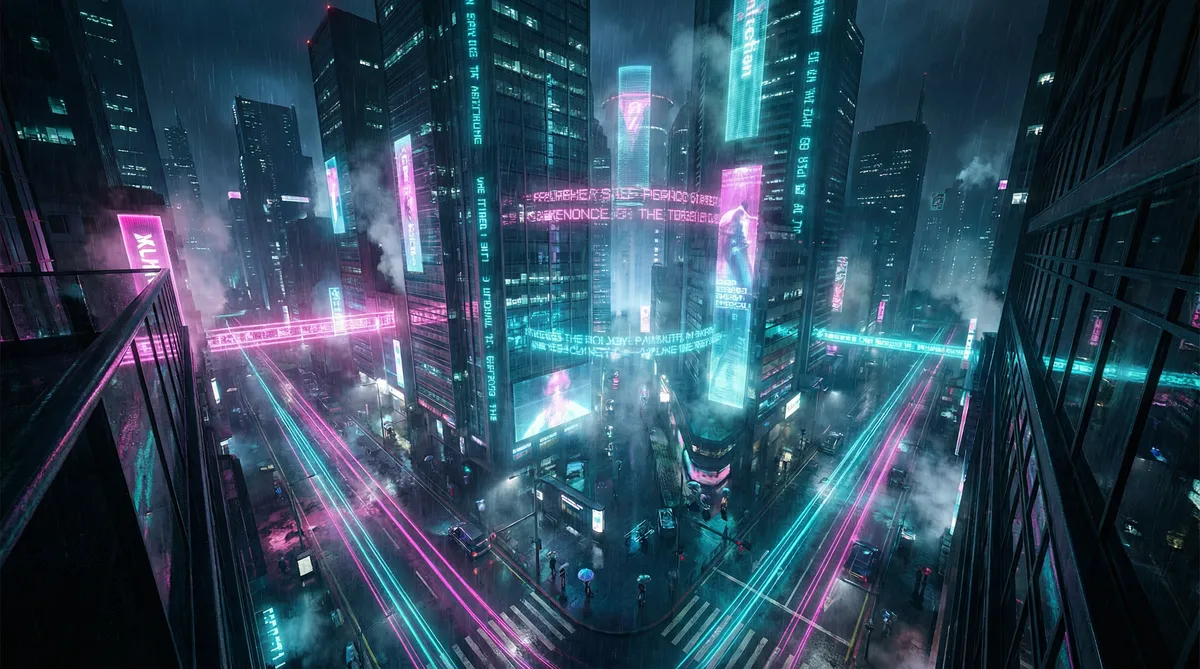 www久久综合鬼色88.com 竖屏短剧平台首页背景 - 赛博朋克都市夜景